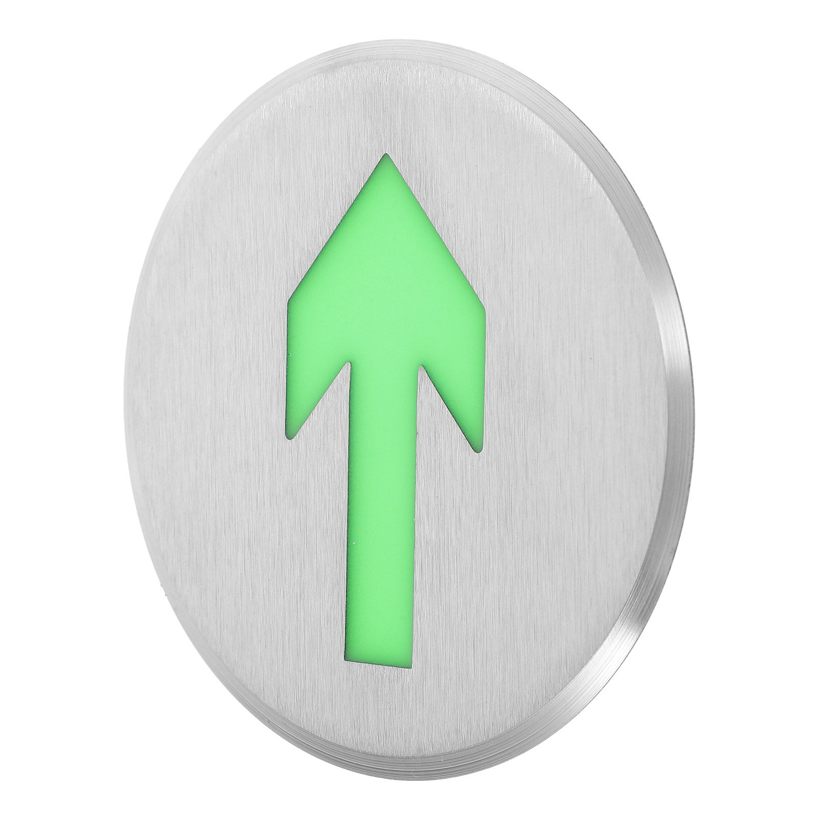 Emergency Exit Sign - Leuchtender Pfeil-Bodensicherheitsschild Notausgang-Bodenschild Selbstleuchtender Edelstahl-Einwegpfeil Leuchtet